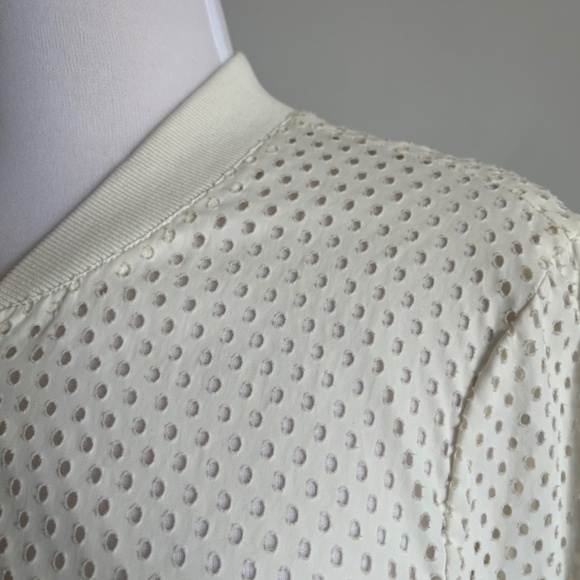 Rebecca Taylor Laser cut poplin bomber ivory white  jacket 6 M - Picture 8 of 12